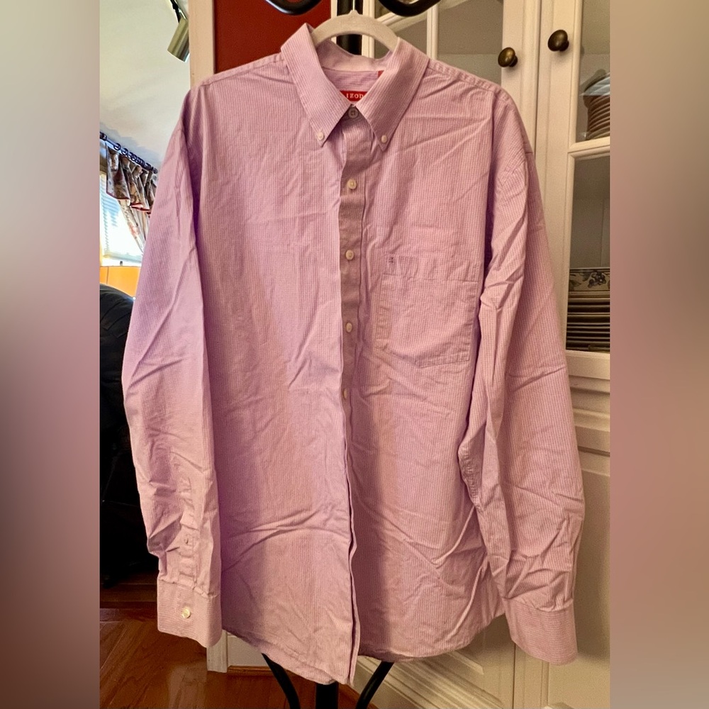 Izod Light Purple Casual Button-Down Shirt